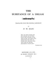 Cover of: The substance of a dream: Translated from the original manuscript