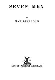 Cover of: Seven men. by Sir Max Beerbohm
