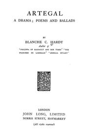 Cover of: Artegal, a drama by Blanche Christabel Hardy