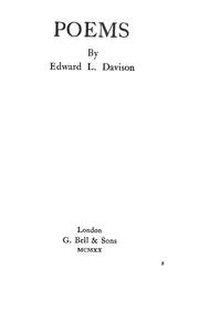 Cover of: Poems by Davison, Edward Lewis