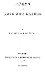 Cover of: Poems on love and nature