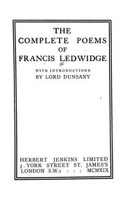 Cover of: The complete poems of Francis Ledwidge
