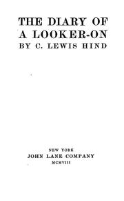 Cover of: The diary of a lobker-on