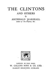 Cover of: The Clintons by Archibald Marshall