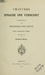 Cover of: Chaucers Sprache und Verskunst by Bernhard Aegidius Konrad ten Brink
