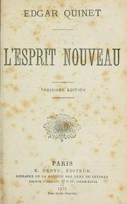 Cover of: L'esprit nouveau.