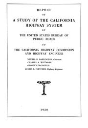 Cover of: Report of a study of the California highway system by United States. Bureau of Public Roads.