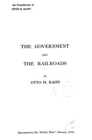 Cover of: The government and the railroads