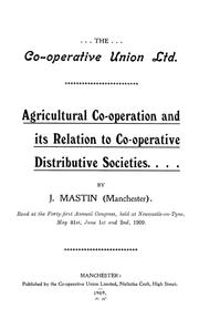 Agricultural co-operation and its relation to co-operative distributive societies