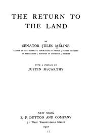 Cover of: The return to the land by Jules Méline