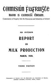 Cover of: Ad interim report on milk production