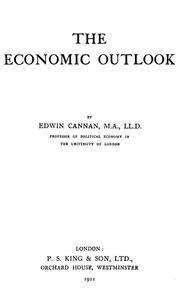 Cover of: The economic outlook