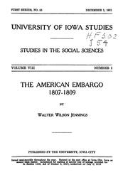 Cover of: The American embargo, 1807-1809 | Walter Wilson Jennings
