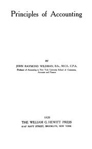 Cover of: Principles of accounting