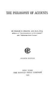 Cover of: The philosophy of accounts