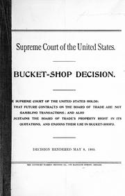 Cover of: Bucket-shop decision rendered May 8, 1905