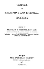 Cover of: Readings in descriptive and historical sociology