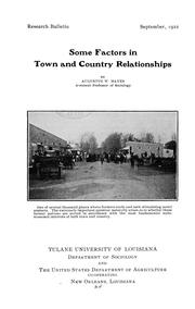 Cover of: Some factors in town and country relationships