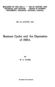 Cover of: Business cycles and the depression of 1920-1