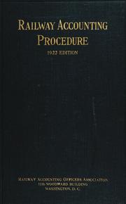Cover of: Railway accounting procedure