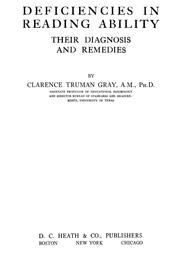 Cover of: Deficiencies in reading ability: their diagnosis and remedies