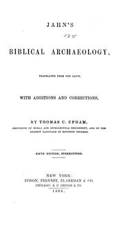 Cover of: Jahn's Biblical archaeology: tr. from the Latin, with additions and corrections