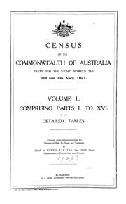 Cover of: Census of the commonwealth of Australia: 4th April, 1921. Census bulletin