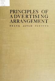 Cover of: The principles of advertising arrangement