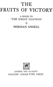 Cover of: The fruits of victory: a sequel to 'The great illusion'