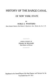 Cover of: History of the barge canal of New York state