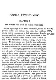 Cover of: Social psychology: an outline and source book