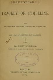 Cover of: Shakespeare's tragedy of Cymbeline. by William Shakespeare