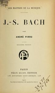 Cover of: J.S. Bach.