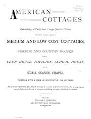 Cover of: American cottages