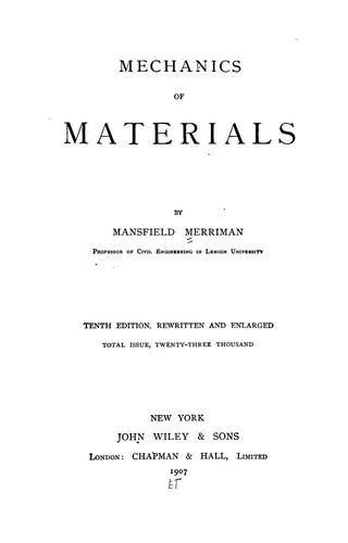 Mechanics of materials by Mansfield Merriman