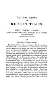 Cover of: Political history of recent times, 1816-1875: with special reference to Germany