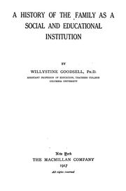 Cover of: A history of the family as a social and educational institution