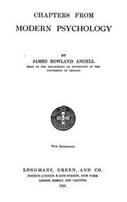 Cover of: Chapters from modern psychology by James Rowland Angell