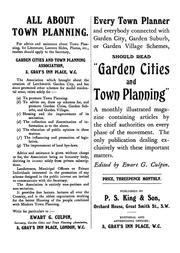 What town planning means for the local authority and for the land owner ... powers, opportunities, and responsibilities by George L. Pepler