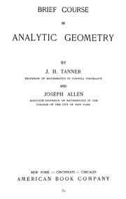 Cover of: Brief course in analytic geometry