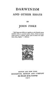Cover of: Darwinism, and other essays by John Fiske