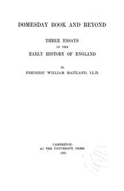 Cover of: Domesday book and beyond by Frederic William Maitland