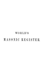 Cover of: World's Masonic register by Leon Hyneman