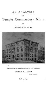 Cover of: An analysis of Temple Commandery No. 2 of Albany, N.Y. by Will L. Lloyd