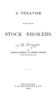 Cover of: A treatise on the law of stock brokers