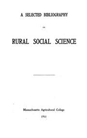 Cover of: A selected bibliography on rural social science