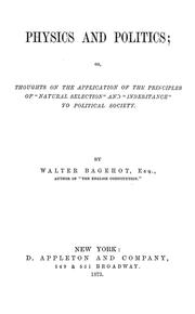 Cover of: Physics and politics by Walter Bagehot