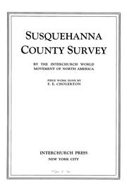 Cover of: Susquehanna County survey by the Interchurch world movement of North America