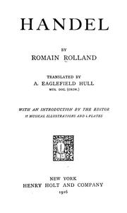 Cover of: Handel by Romain Rolland