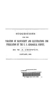 Cover of: Suggestions for the preparation of manuscript and illustrations for publication by the U.S. Geological survey